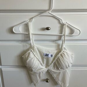 Tiger Mist Cream Ruffled Bralette